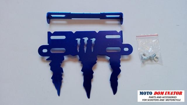 Стойка за регистрационен номер - Monster - Blue