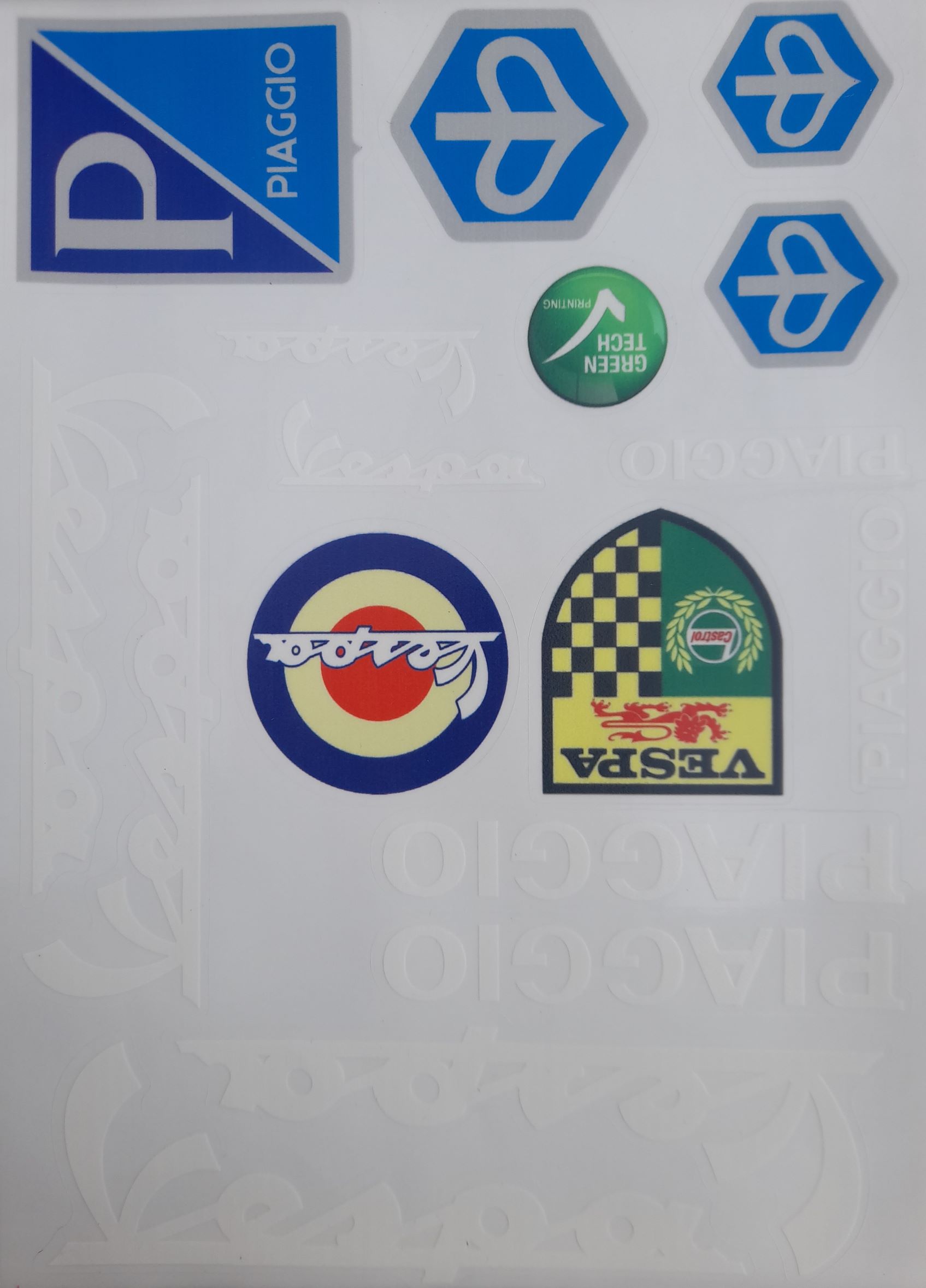 Лепенки - стикери Piaggio / Vespa - бели
